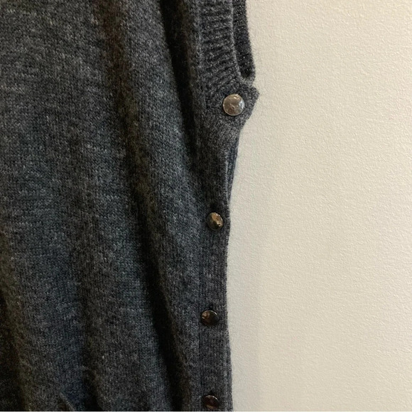 CASSIS Sz M/L Merino Mohair Side Buttons Pockets Fair Isle Style V-Neck Tunic - Picture 6 of 6